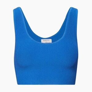Aritzia Babaton Sculpt Knit Blue Scoopneck Colorful Casual Basic Cropped Tank